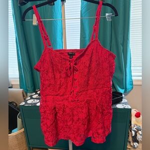EUC Torrid 1x pink Lace-Up Camisole